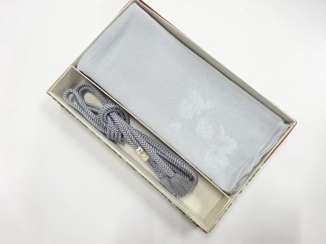 未使用品　正絹　法事用　手組帯締め・帯揚げセット